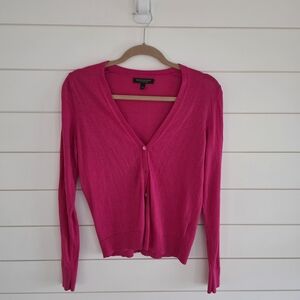 Banana Republic Silk Cashmere Cardigan Hot Pink Small